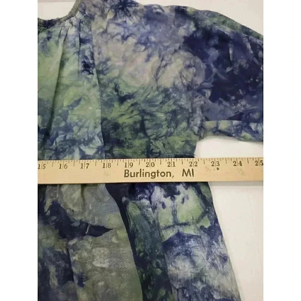 Cabi Woodstock Tye Dye Button Front Boho Flowy Top 3/4 Sleeve Women's Size Med - Picture 4 of 8